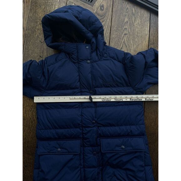Marmot Womens Strollbridge Parka Medium Blue Hood Mid Length 700 Fill Down NWT - Picture 4 of 5